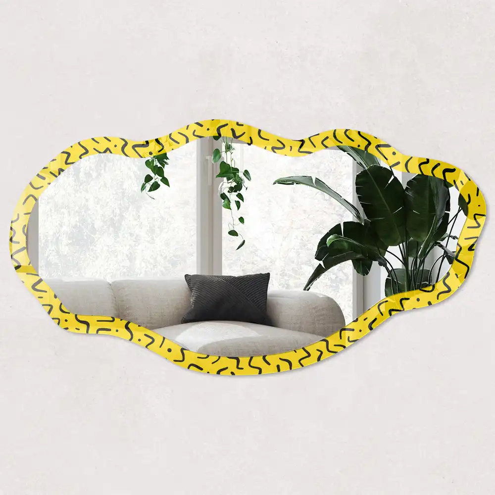 Miroir encadré à forme irrégulière design énergie créative