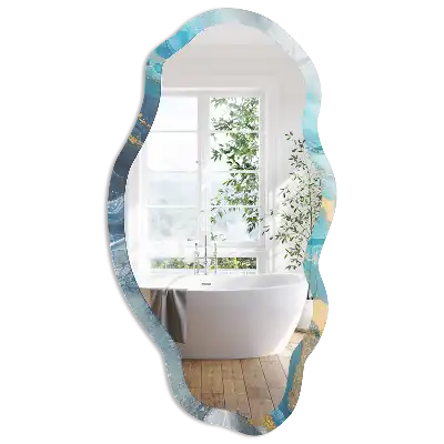 Miroir décoratif irrégulier à motif de vagues
