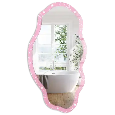Miroir irrégulier à motif d'étoiles et de roses