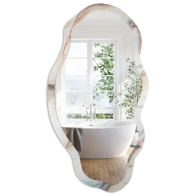 Miroir mural moderne à impression effet marbre et forme irrégulière
