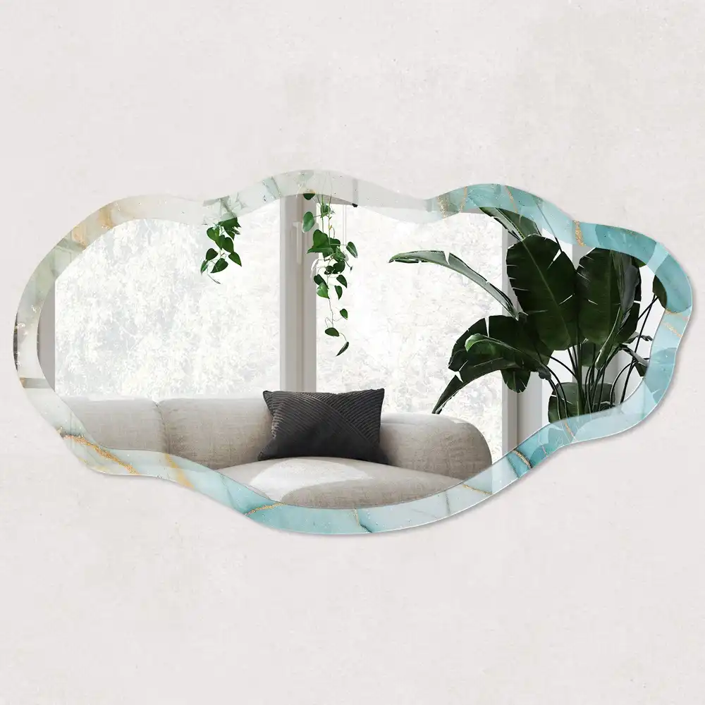 Miroir décoratif irrégulier à motif marbre