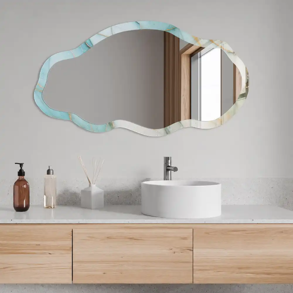 Miroir décoratif irrégulier à motif marbre