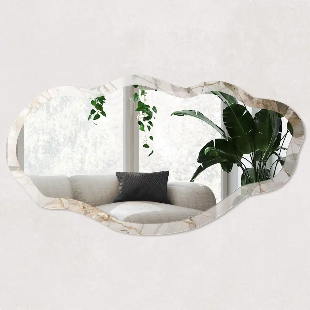 Miroir irrégulier effet marbre élégant
