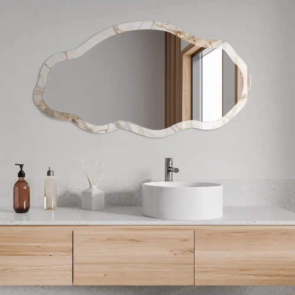 Miroir irrégulier effet marbre élégant