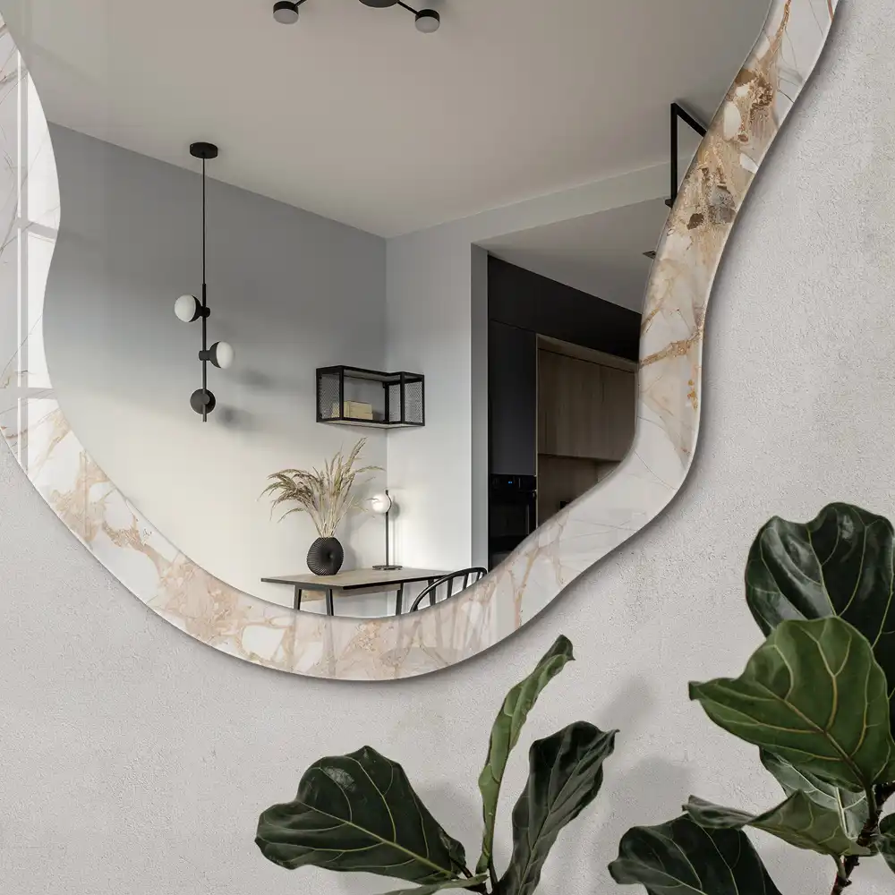 Miroir irrégulier effet marbre élégant