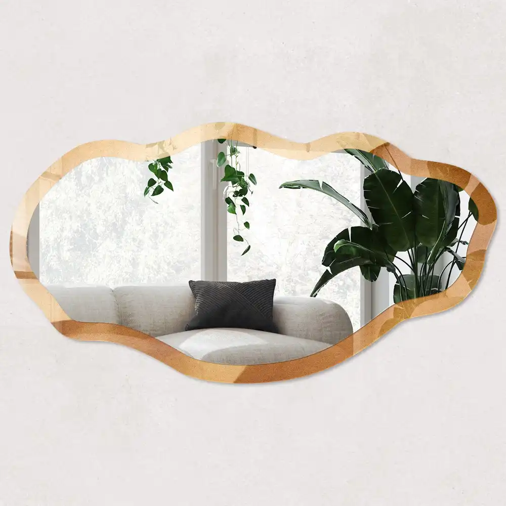Miroir décoratif irrégulier à motif de vagues sablonneuses