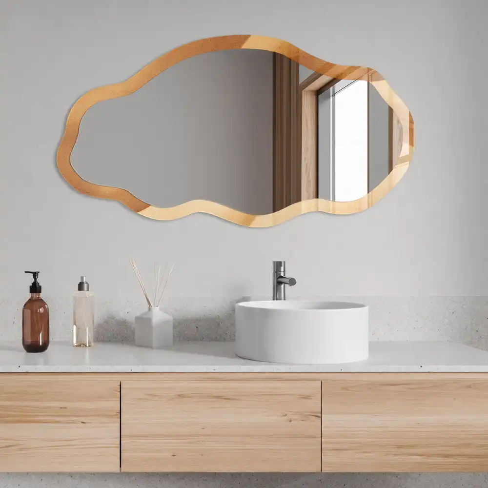 Miroir décoratif irrégulier à motif de vagues sablonneuses