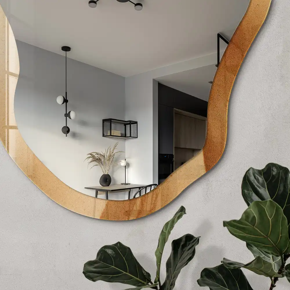 Miroir décoratif irrégulier à motif de vagues sablonneuses