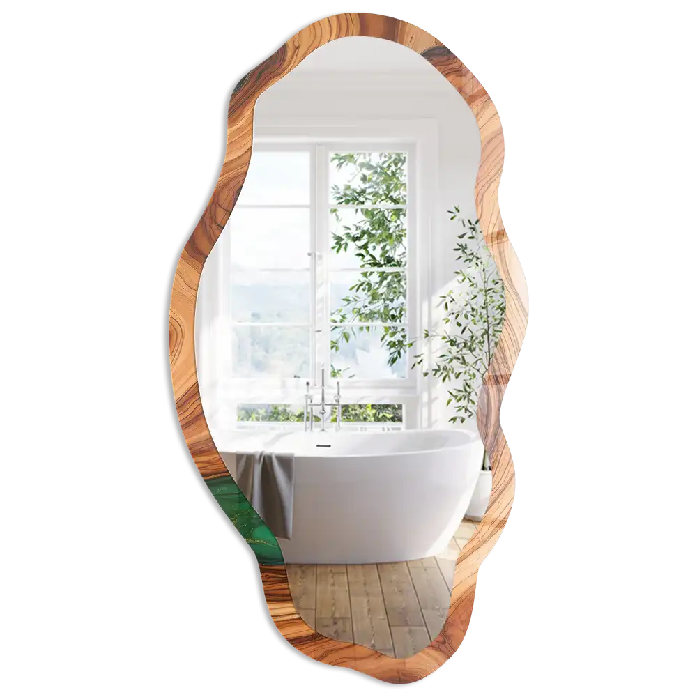 Miroir irrégulier à motif minéral