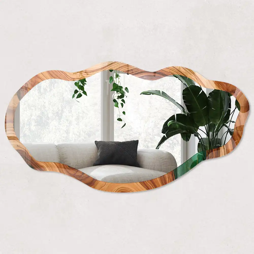 Miroir irrégulier à motif minéral