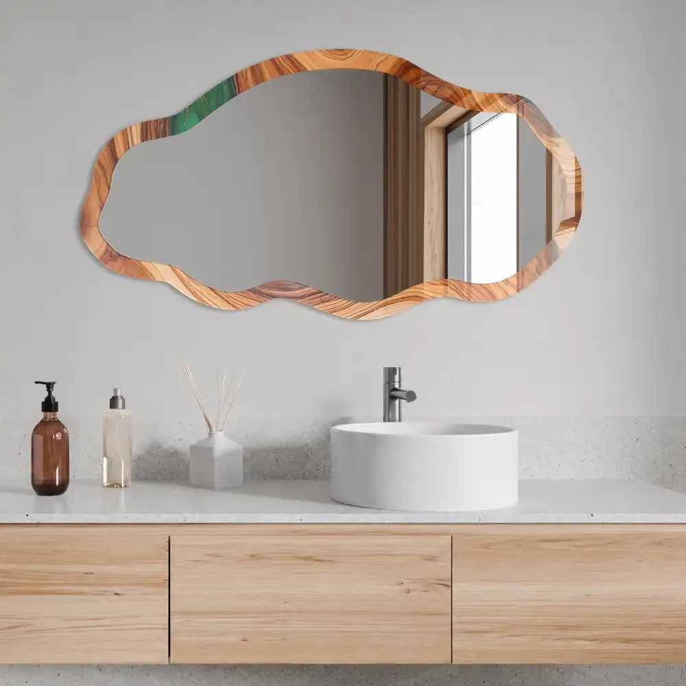 Miroir irrégulier à motif minéral