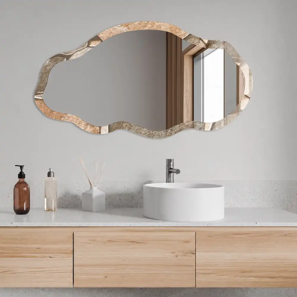 Miroir décoratif irrégulier à motif mosaïque de pierre
