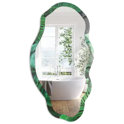 Miroir décoratif irrégulier à motif jungle