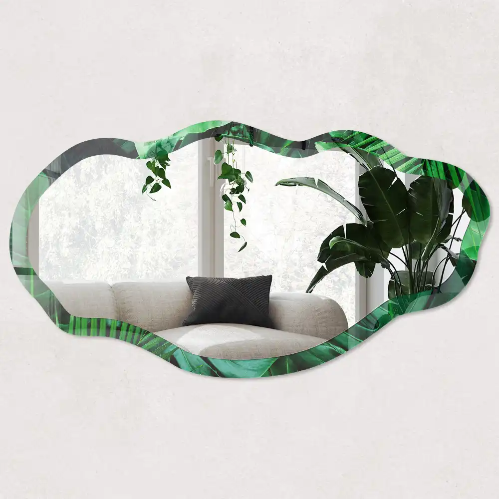 Miroir décoratif irrégulier à motif jungle