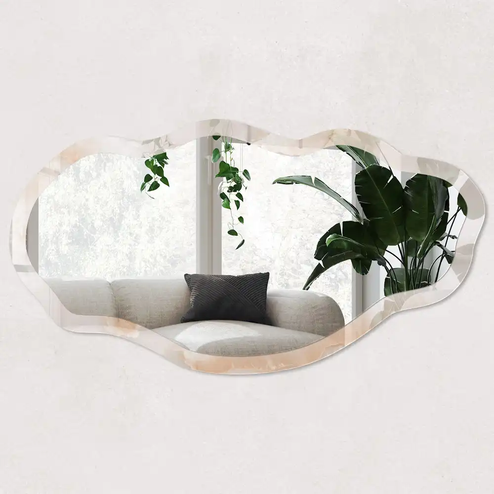 Miroir décoratif irrégulier à motif pierre douce