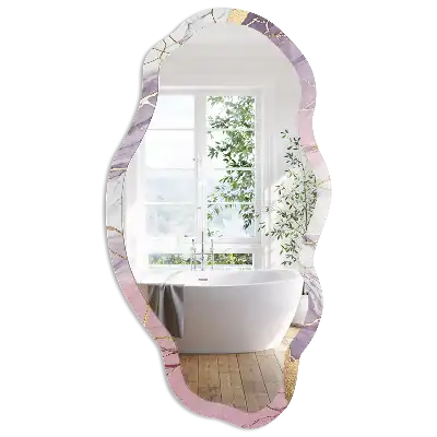 Miroir irrégulier avec impression effet marbre