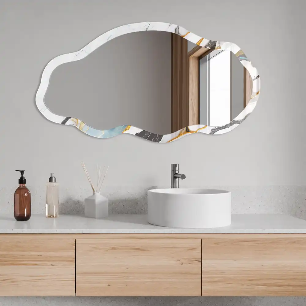 Miroir décoratif irrégulier effet marbre