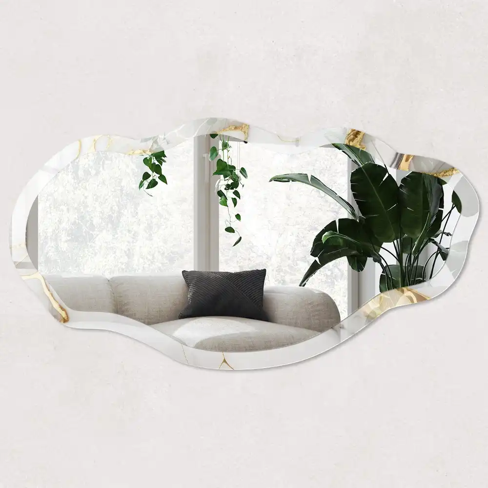Miroir décoratif irrégulier à motif marbre élégant
