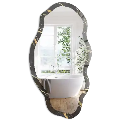 Miroir encadré à impression vagues luxueuses de forme irrégulière