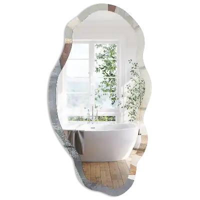 Miroir encadré à impression organique de forme irrégulière