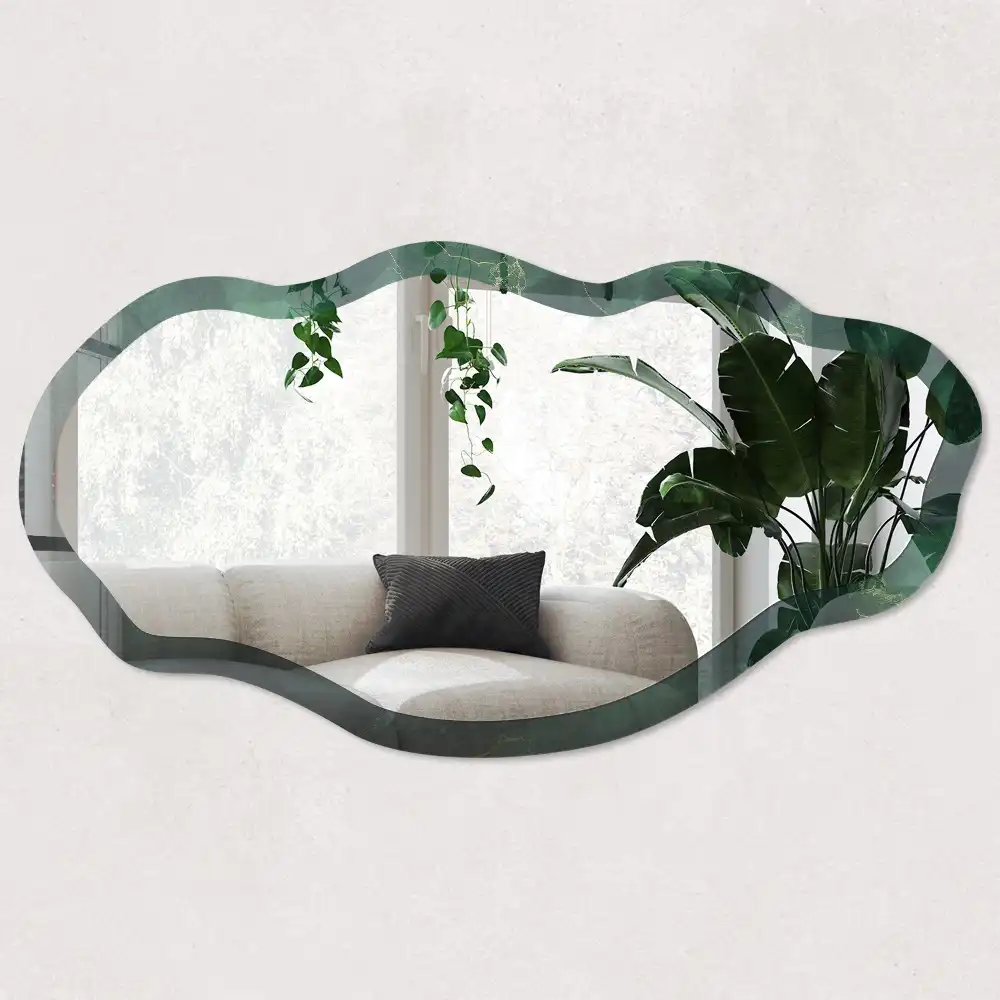 Miroir irrégulier à impression élégance verte