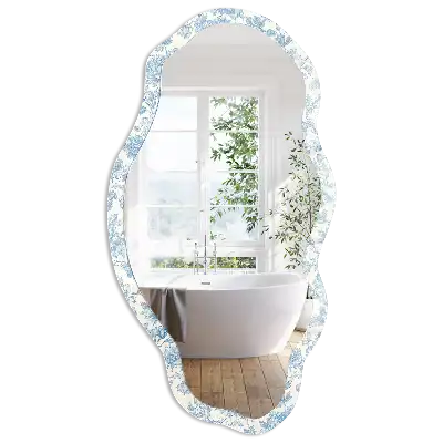 Miroir irrégulier à motif floral