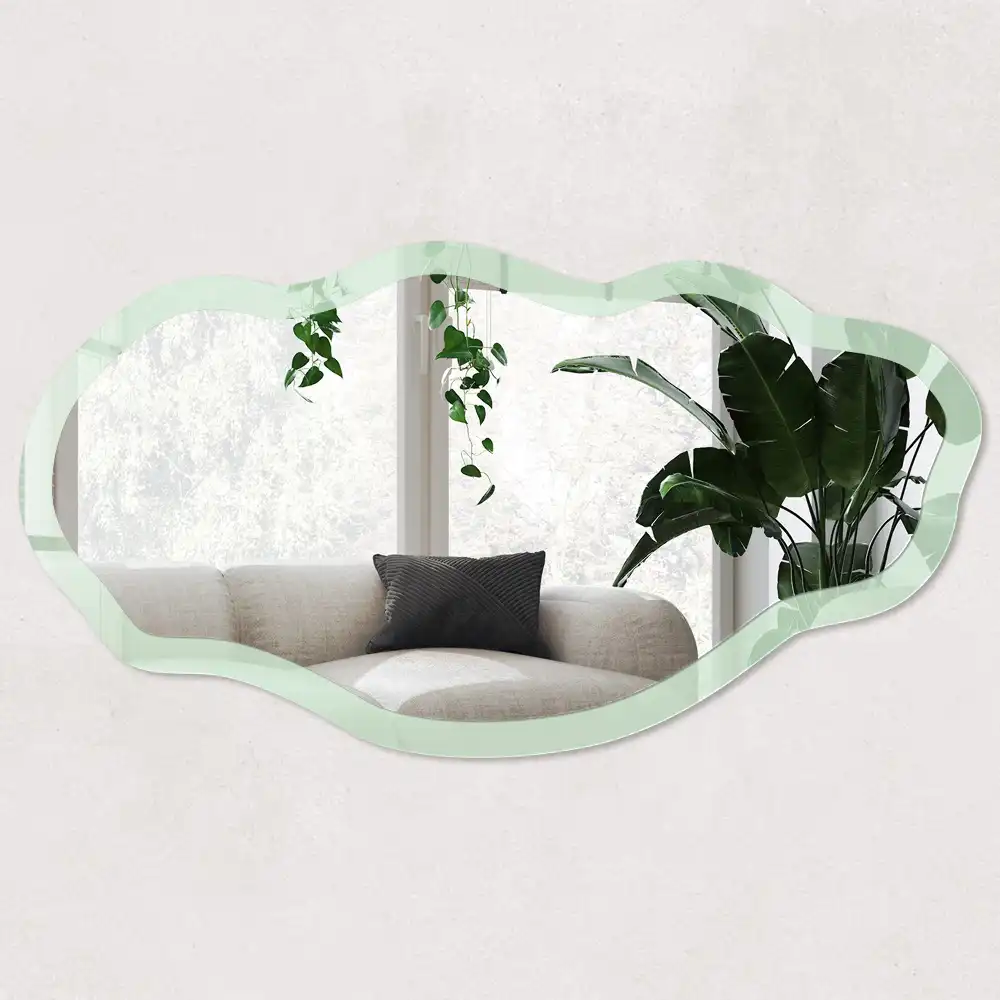 Miroir irrégulier à impression vert menthe