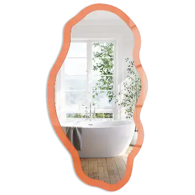 Miroir irrégulier avec impression orange vif