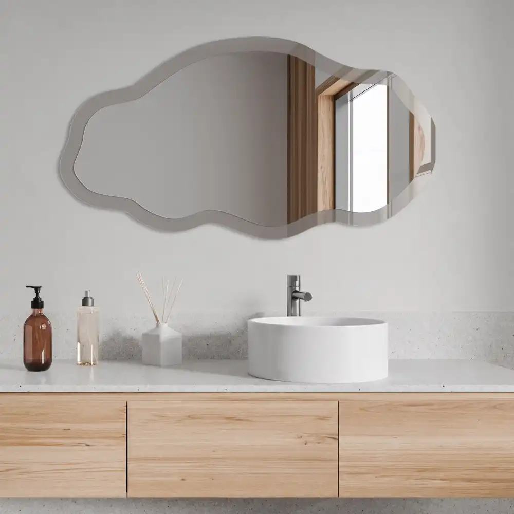 Miroir irrégulier avec impression gris foncé