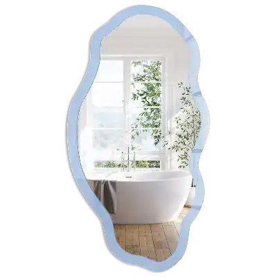 Miroir décoratif irrégulier avec impression bleu bébé