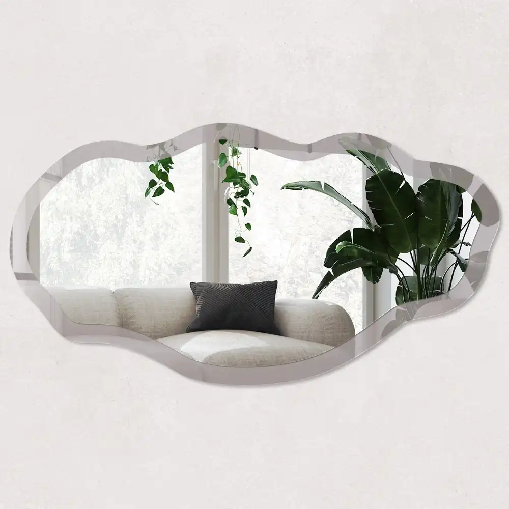 Miroir décoratif irrégulier avec impression gris cendré