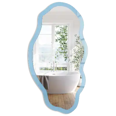 Miroir décoratif irrégulier à impression bleu clair