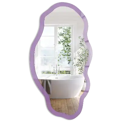 Miroir encadré à impression de forme irrégulière violet