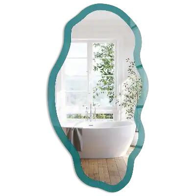 Miroir irrégulier à impression turquoise foncé