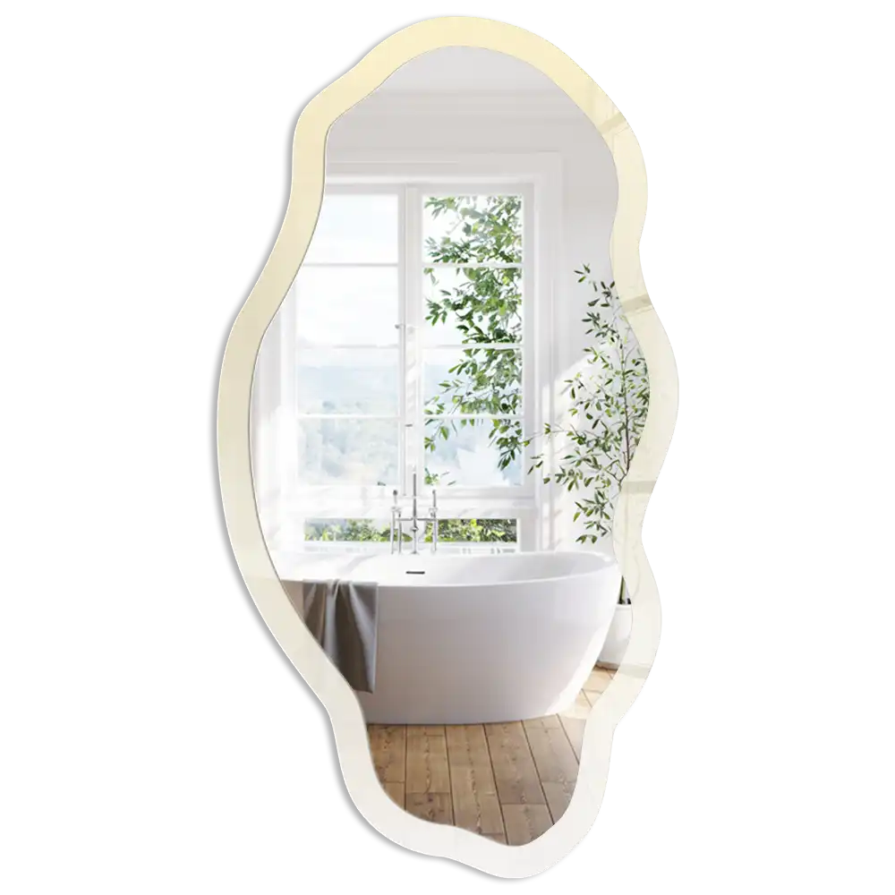 Miroir décoratif irrégulier à impression dégradé crème