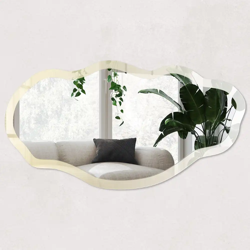Miroir décoratif irrégulier à impression dégradé crème