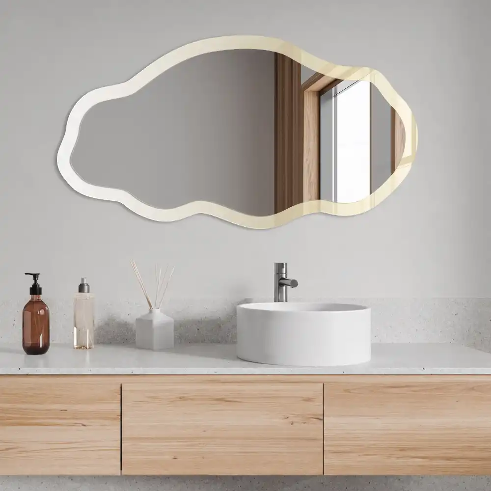 Miroir décoratif irrégulier à impression dégradé crème