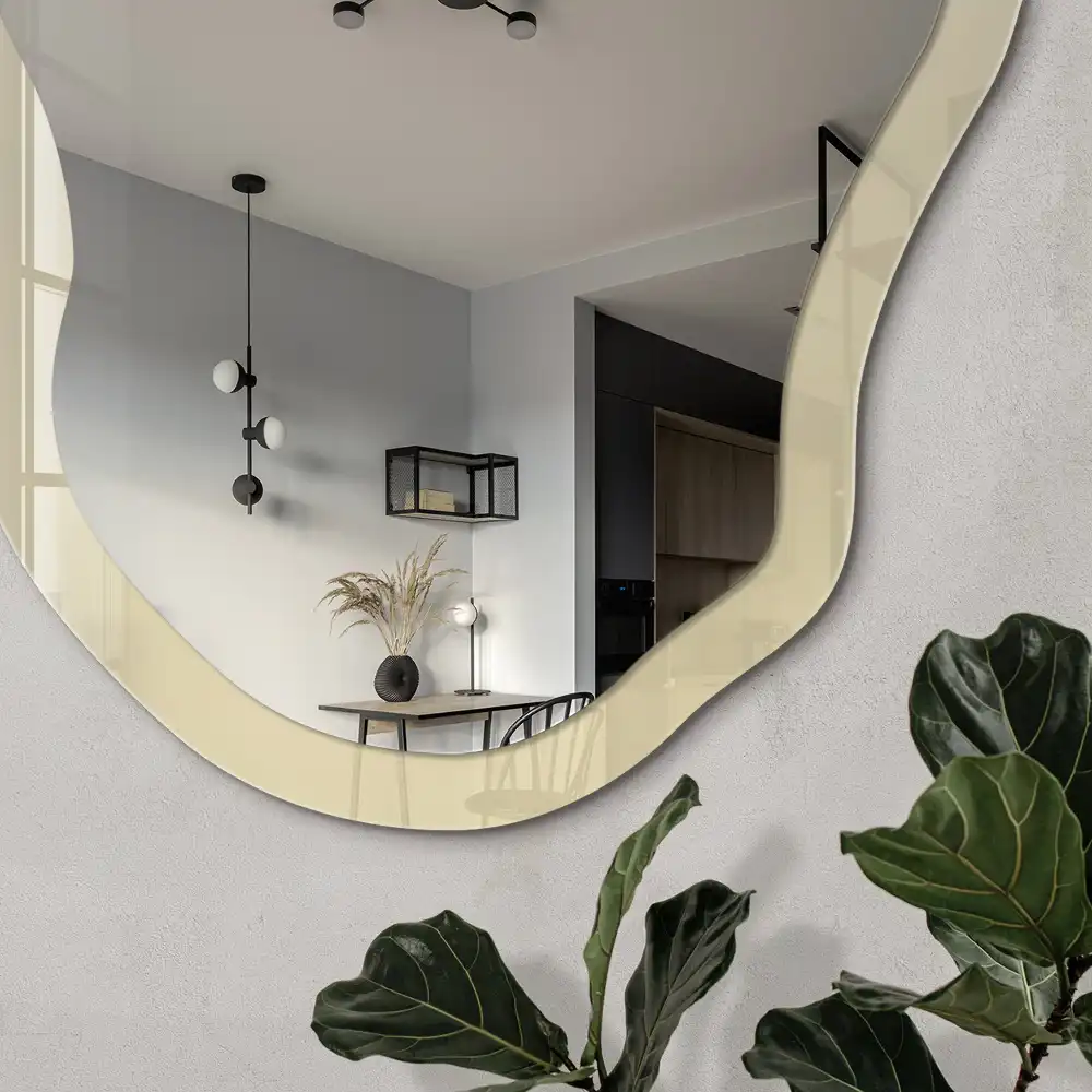 Miroir décoratif irrégulier à impression dégradé crème