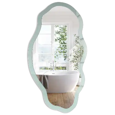 Miroir irrégulier avec impression dégradé turquoise
