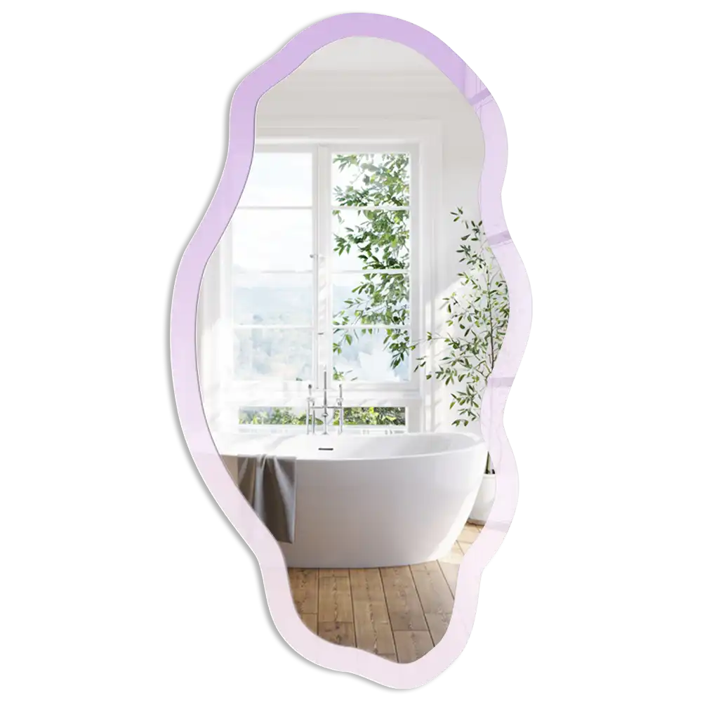Miroir décoratif aux formes irrégulières et au dégradé subtil