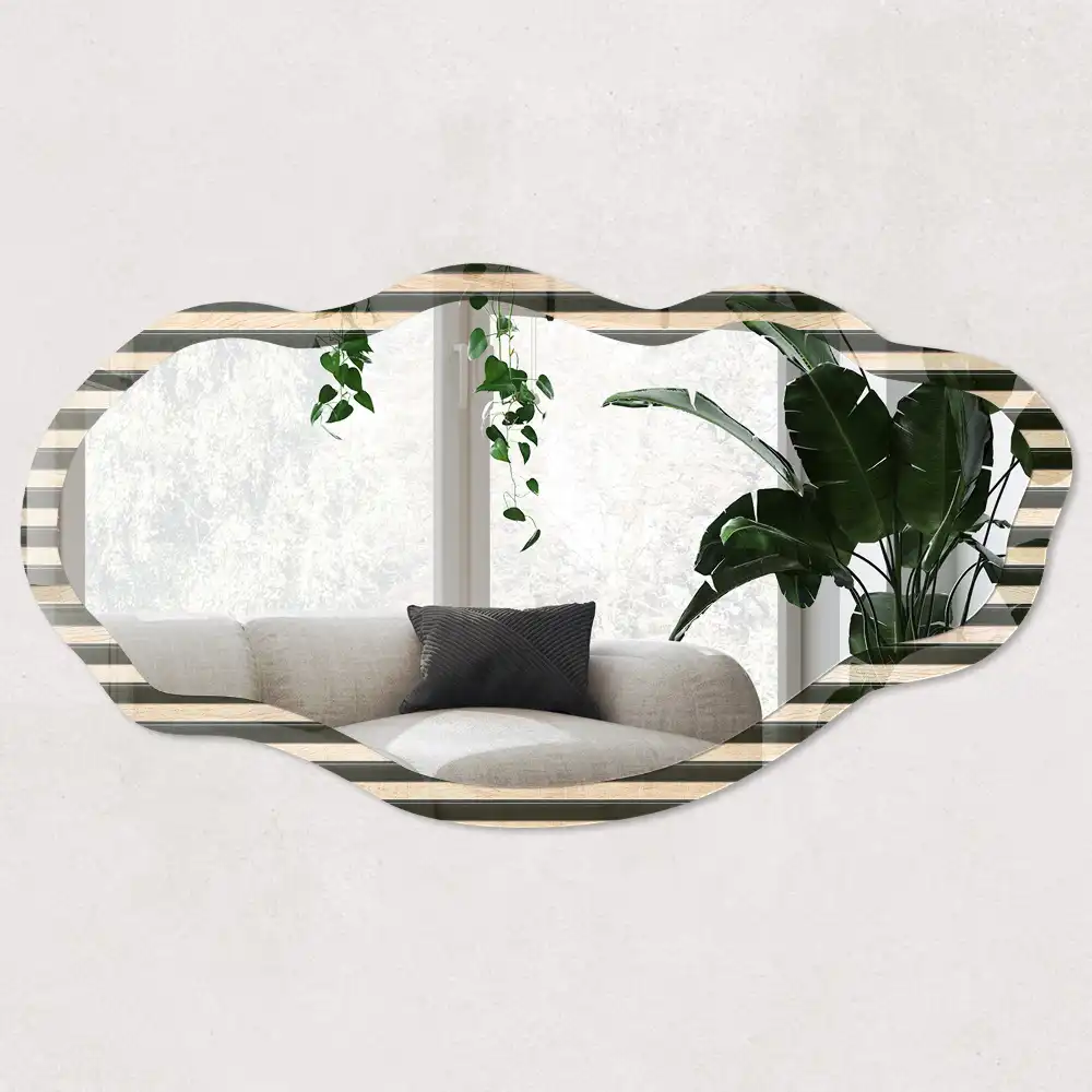 Miroir décoratif irrégulier à motif de tasseaux modernes