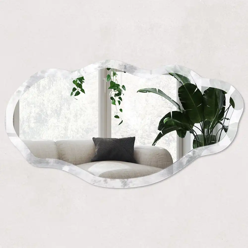 Miroir irrégulier à impression abstraite douce