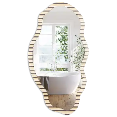 Miroir irrégulier avec impression à lignes crèmes