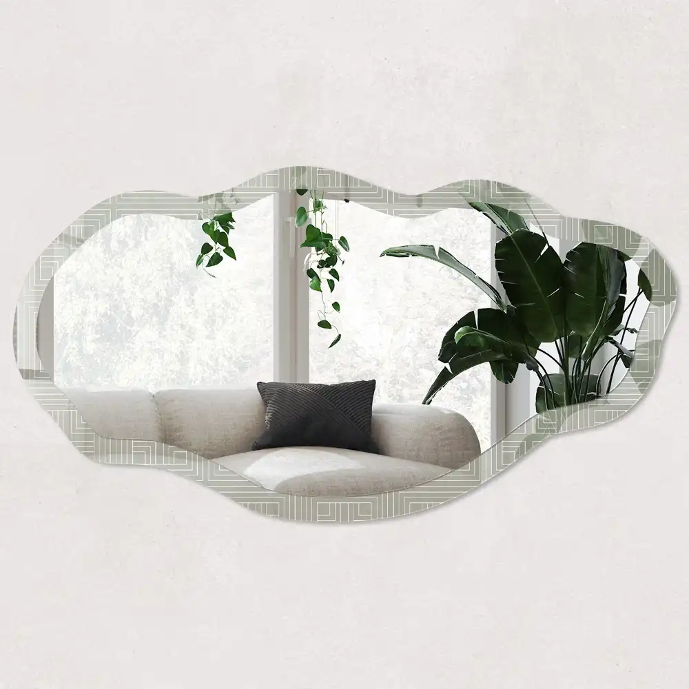 Miroir décoratif irrégulier à motif géométrique carré