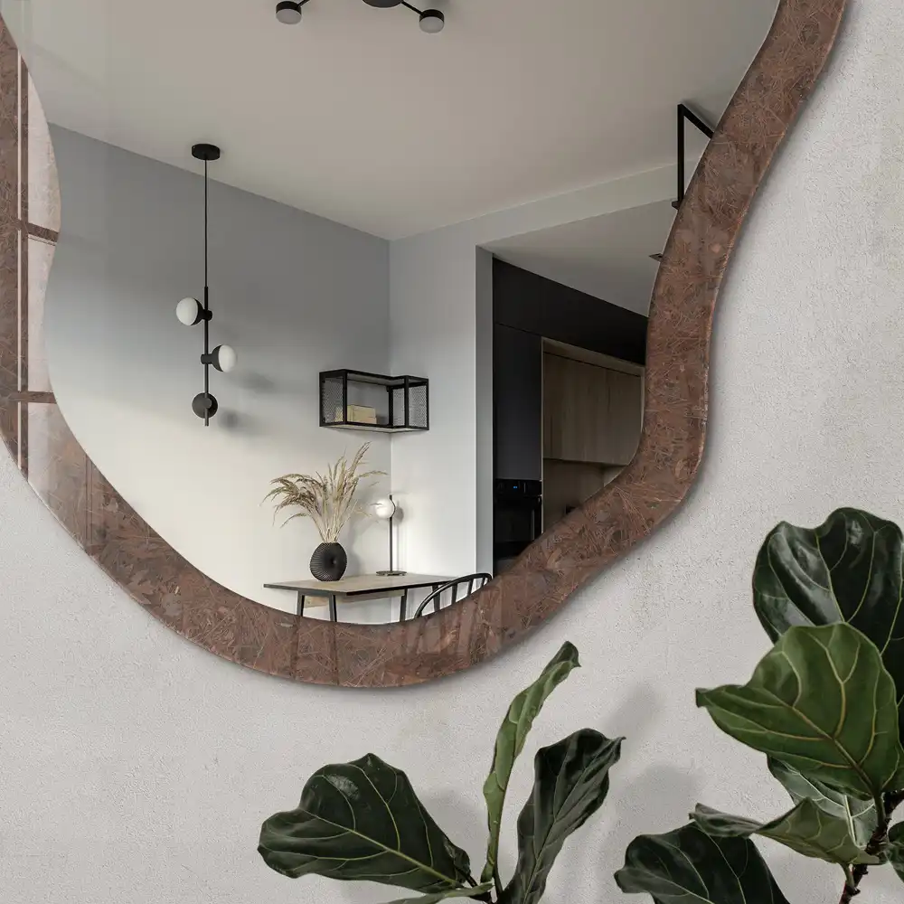 Miroir irrégulier à motif automnal