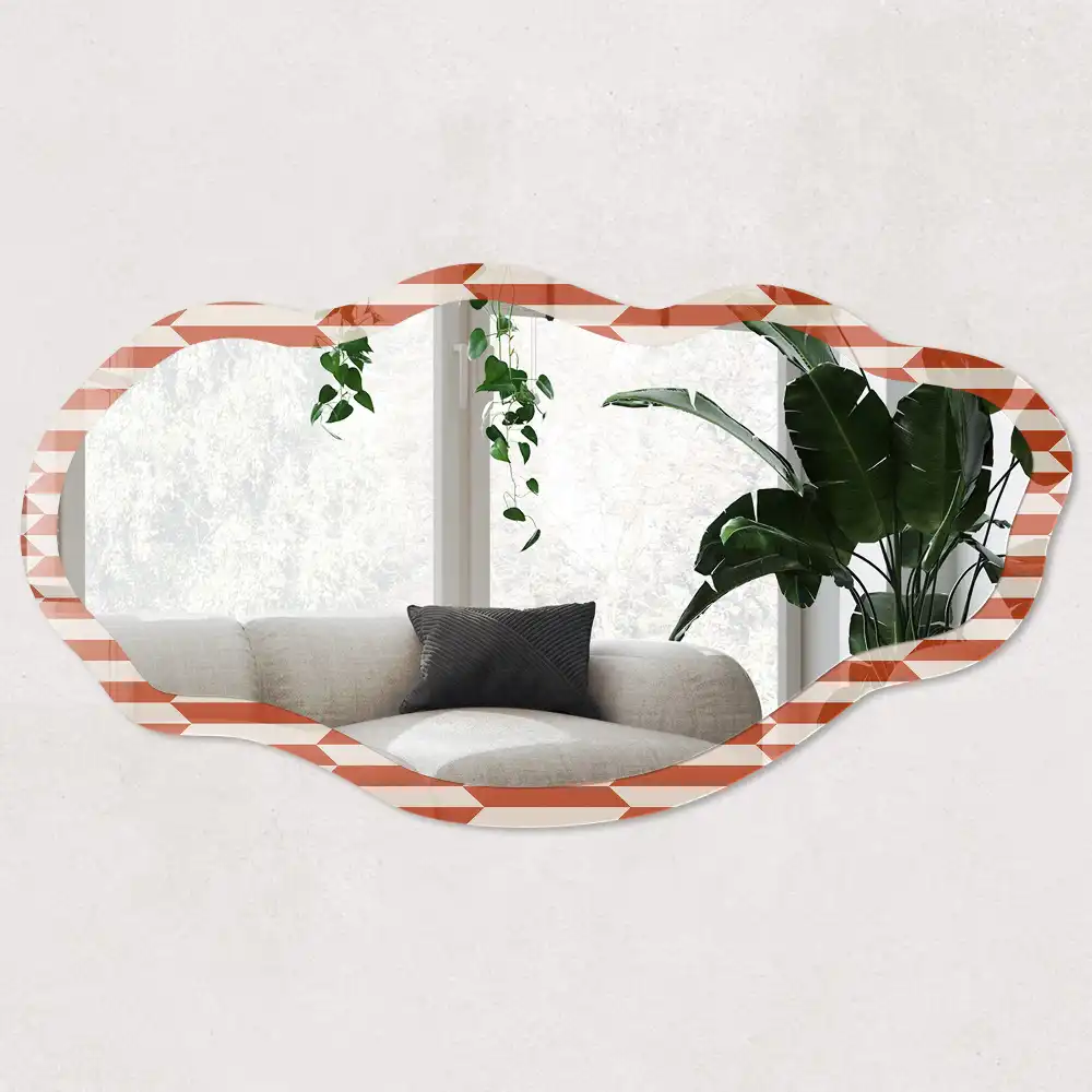 Miroir irrégulier à motif mosaïque géométrique