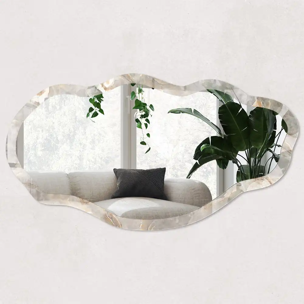 Miroir décoratif irrégulier à motif marbre