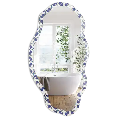 Miroir irrégulier à motif mosaïque crème