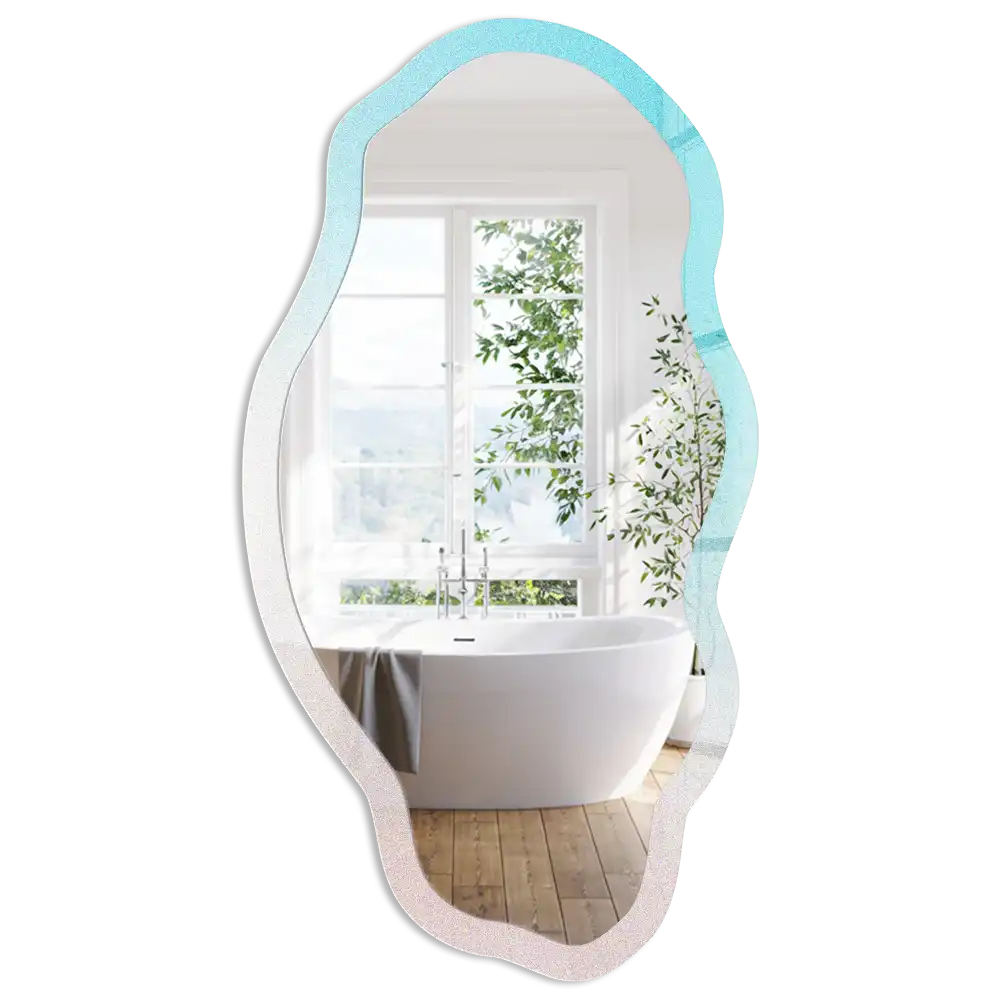 Miroir décoratif irrégulier à impression dégradé pastel