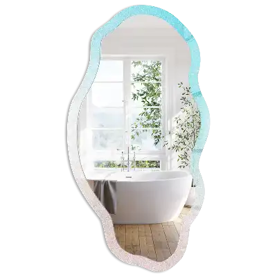 Miroir décoratif irrégulier à impression dégradé pastel